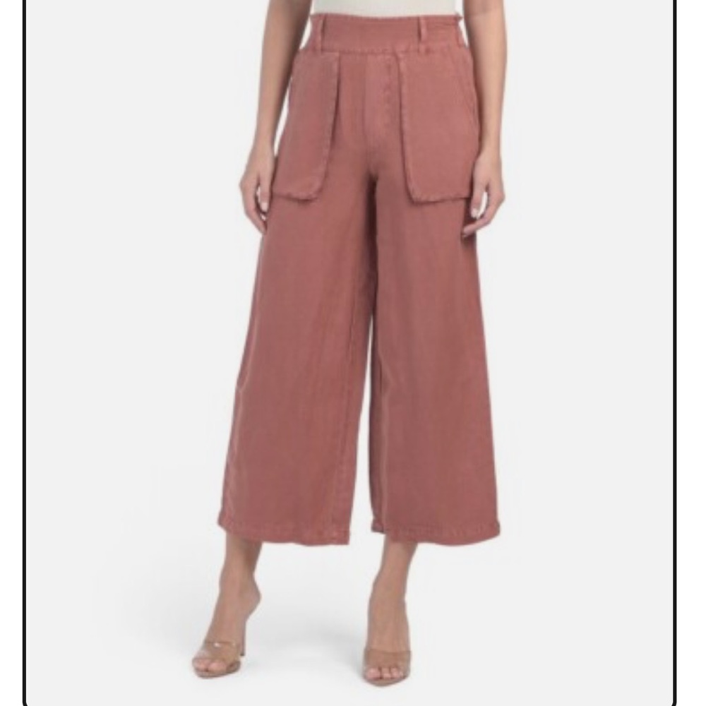 Young Fabulous Broke YFB pants linen blend size medium red sailor pants cropped